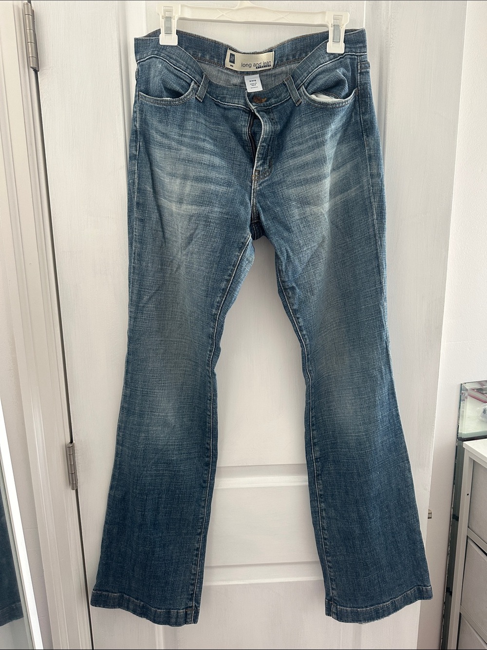 Y2K Gap Women's Blue long and lean Bootcut Jeans - Blue
